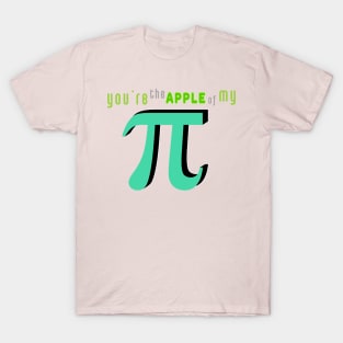 Vintage 'You're the Apple of My Pi' Pun Design No 1 T-Shirt